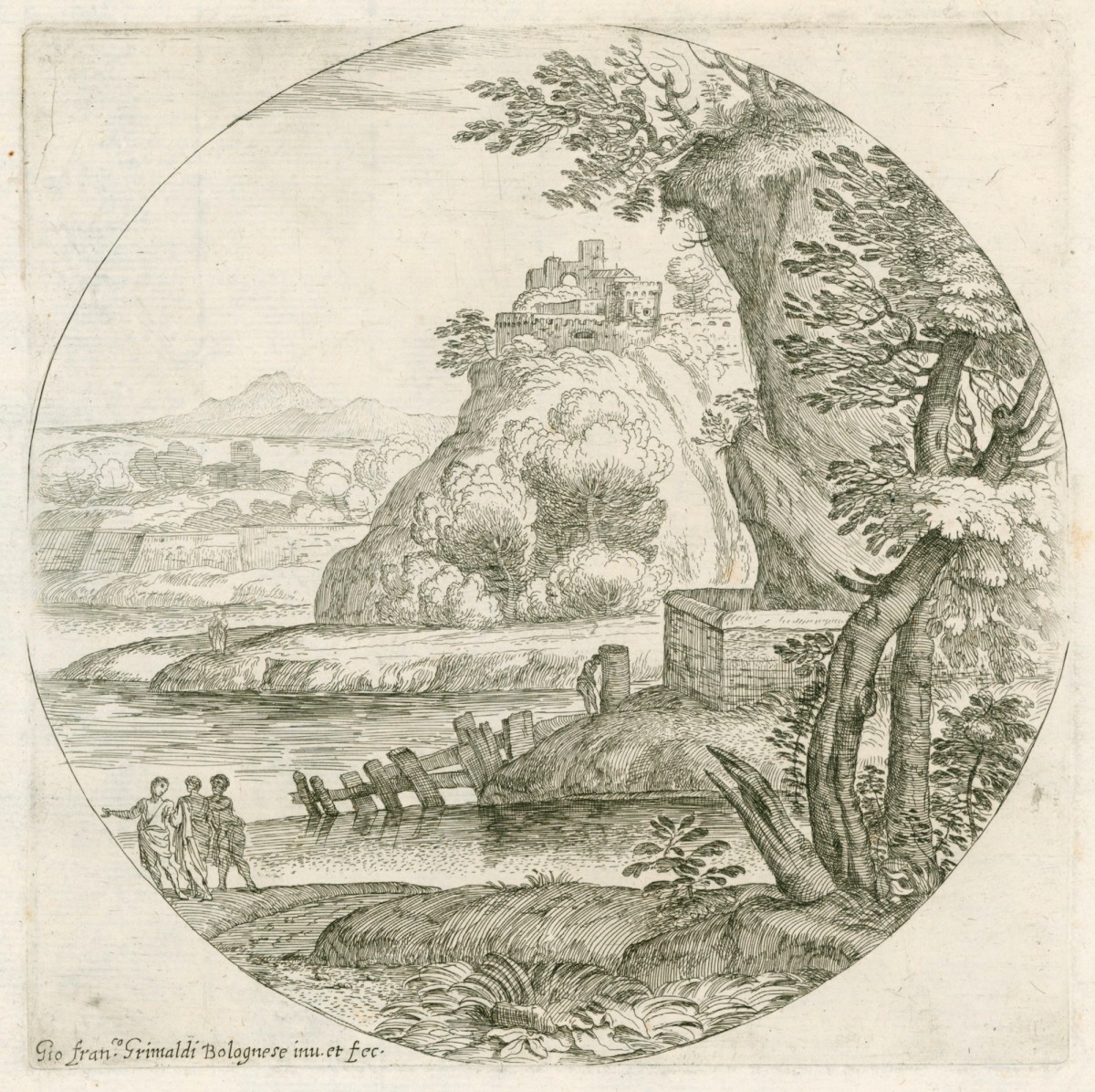 Giovanni Francesco Grimaldi il Bolognese, The Conference of Three Men