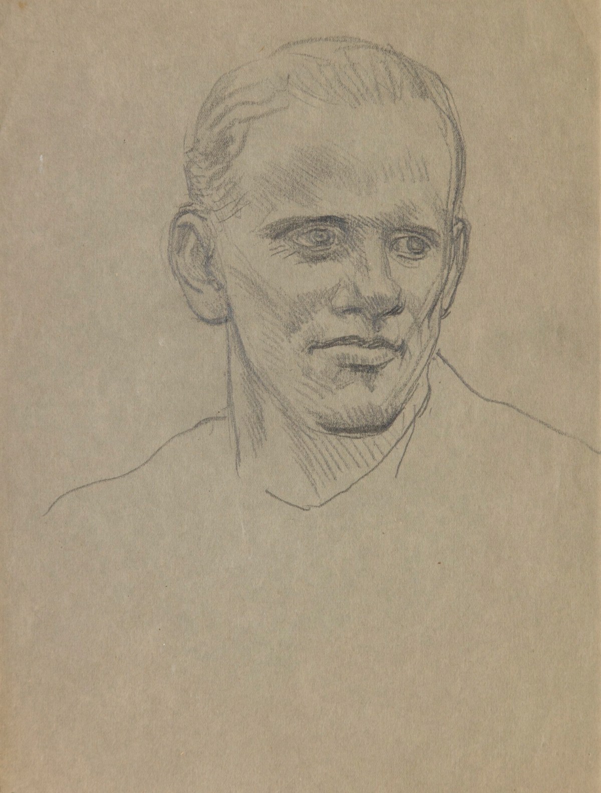 Sir George Clausen RA, Study of a male head for 'The English People...'