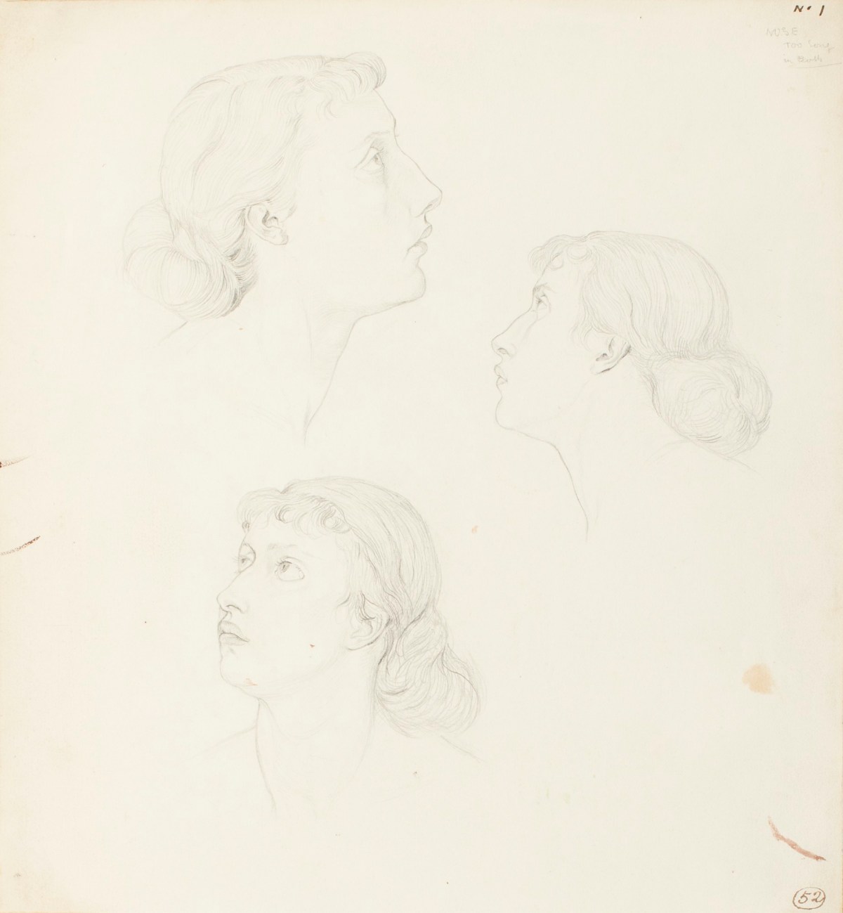 Henry Hugh Armstead RA, Three studies of a woman's head for a mosaic design for "St. Michael's Church, Torquay"