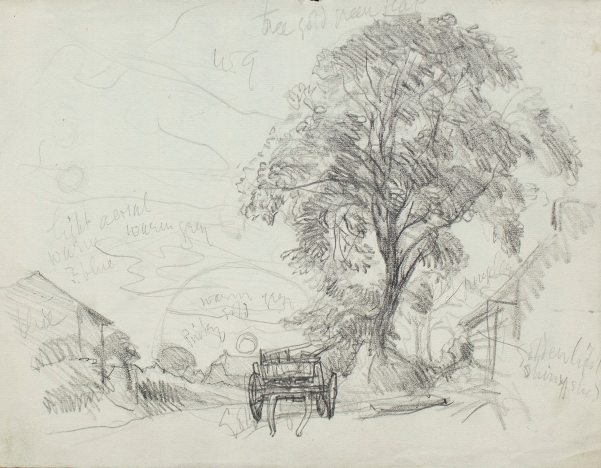 Sir George Clausen RA, Study for 'Sunset on Duton Hill'