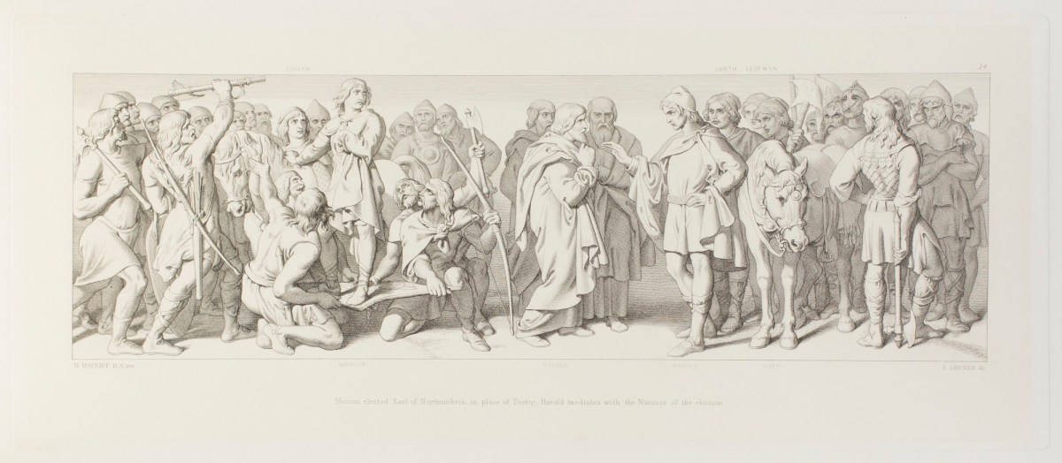 Daniel Maclise RA, Morcar, elected Earl of Northumbria, in place of Tostig, Harold mediates with the Nuncios of the election