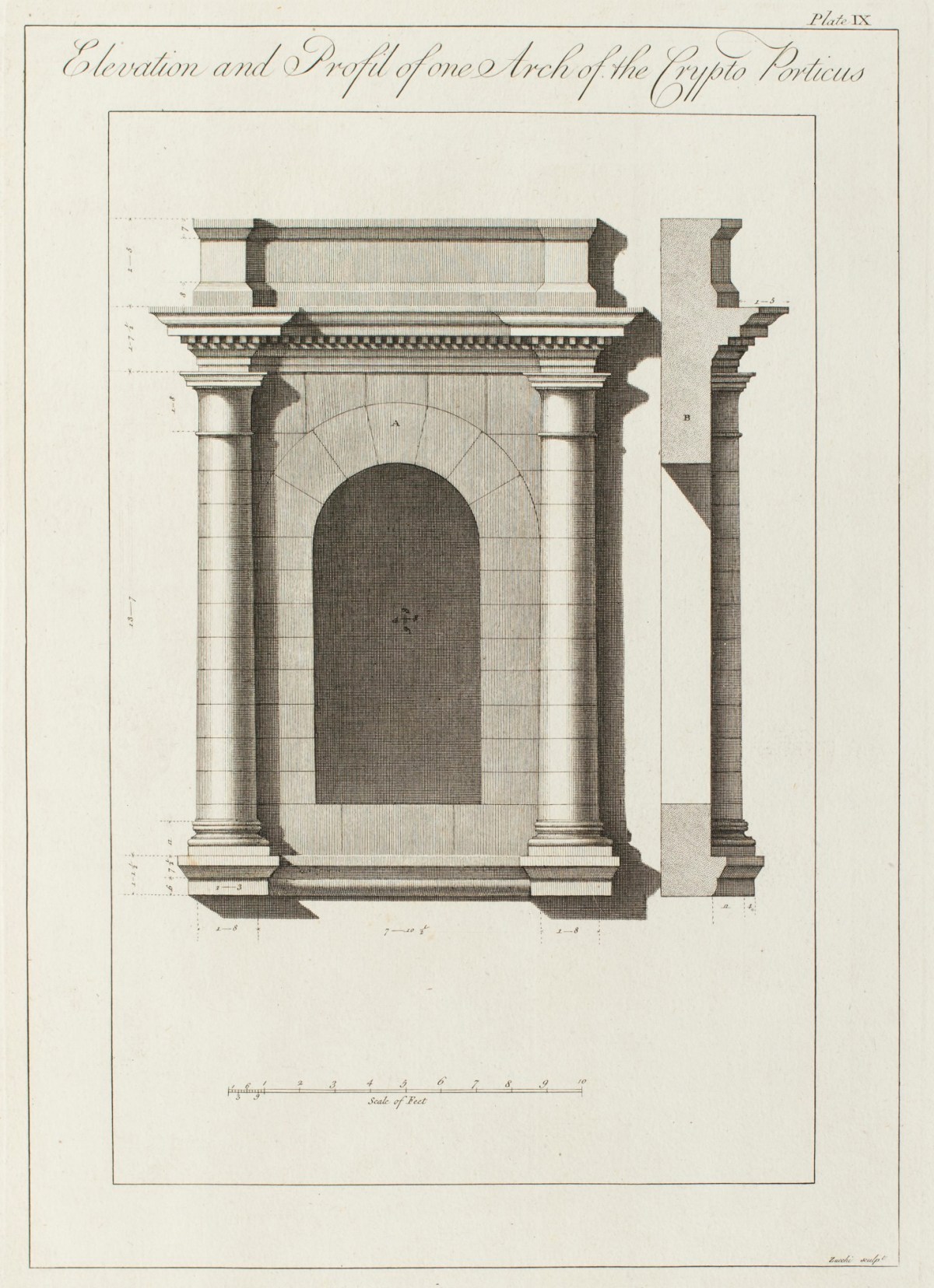 Charles-Louis Clérisseau, Arch of the cryptoporticus in the Diocletian palace in Split