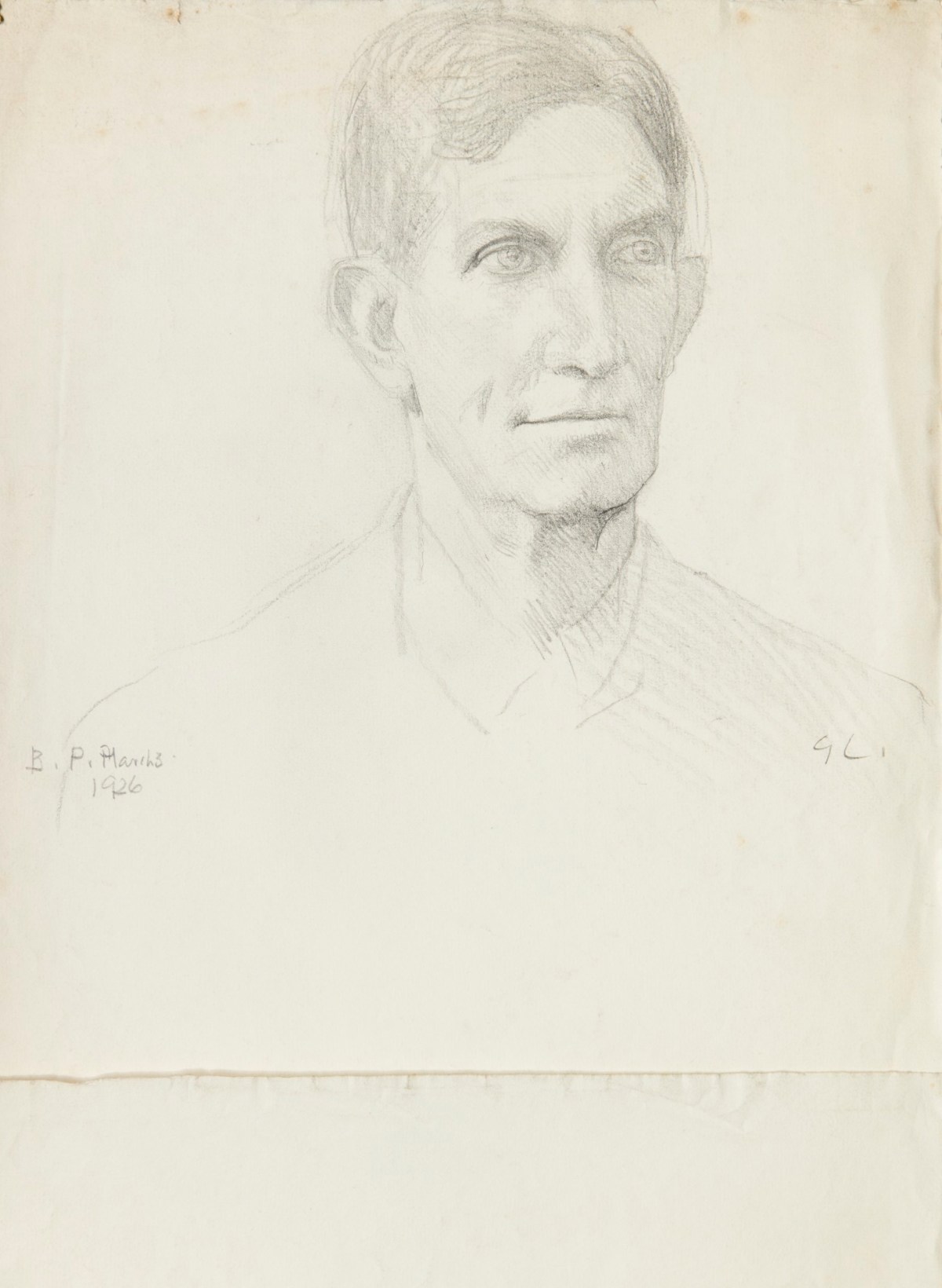 Sir George Clausen RA, Study of a man's head and shoulders