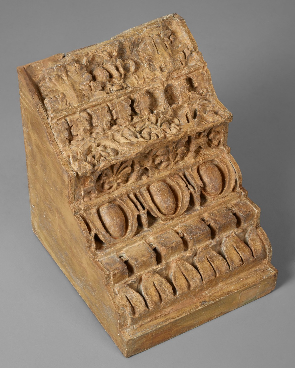 Domitian's Palace, Palatine, Rome, Cast of a corner of cornice