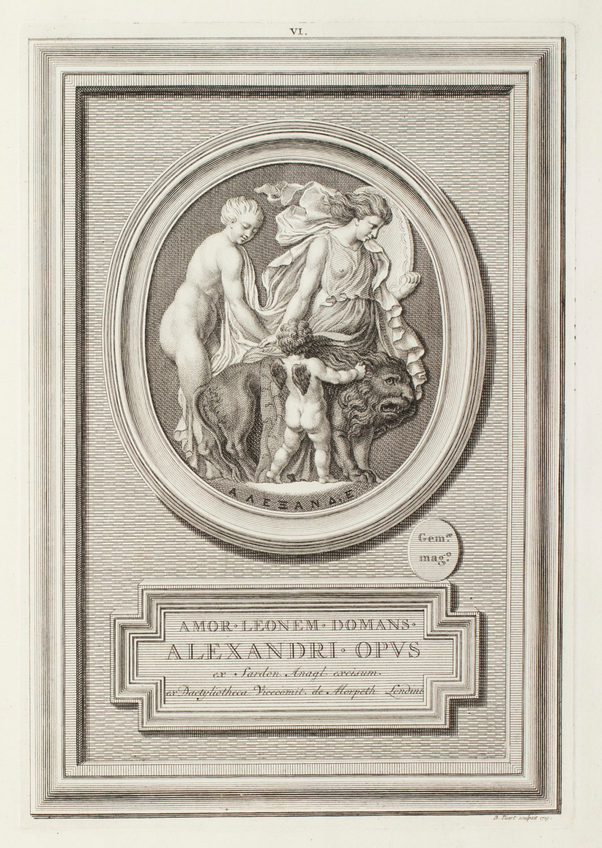 Bernard Picart, Cupid taming a lion