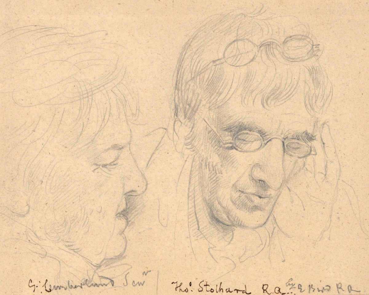 Edward Bird RA, Portrait sketches of George Cumberland and Thomas Stothard