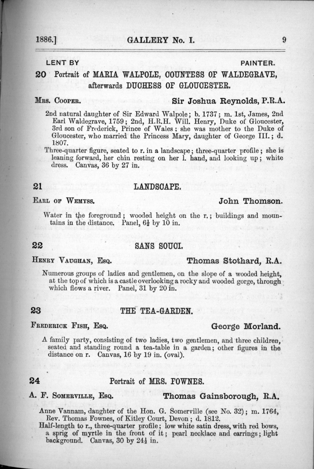 Page 9 of 1886 - Old Masters, deceased masters of the British School, Joseph Wright of Derby ARA and J.M.W. Turner RA