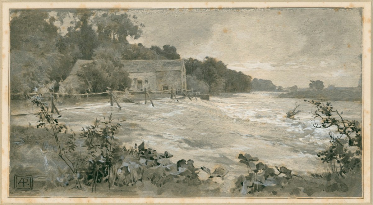 Alfred Parsons RA, Cleave Mill. An Autumn Flood