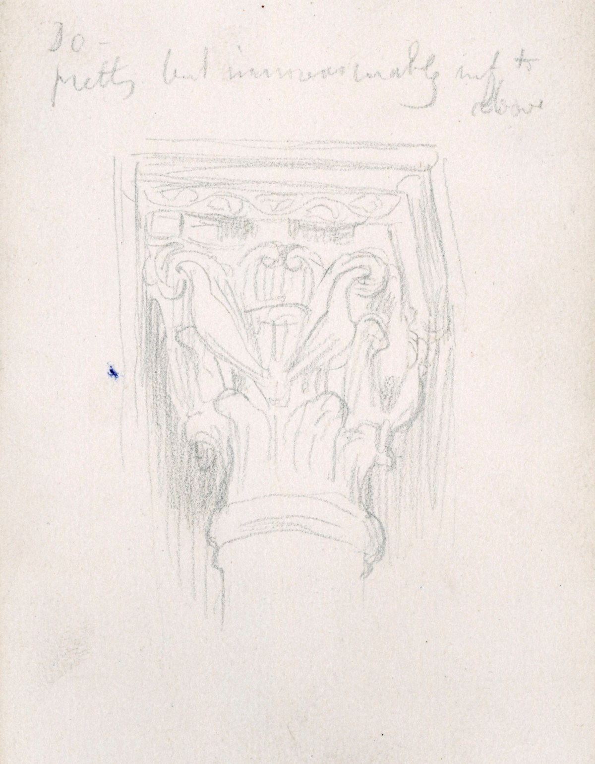 Lord Leighton PRA, Study of a carved capital at La Zisa, Palermo