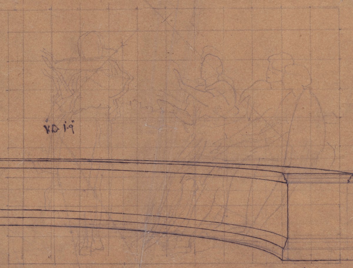 Lord Leighton PRA, Squared up tracing for 'Greek Girl Dancing'