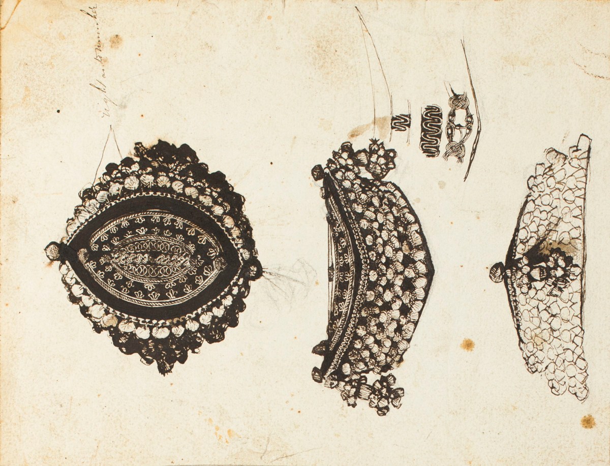Henry Hugh Armstead RA, Three studies of an embroidered hat or headdress