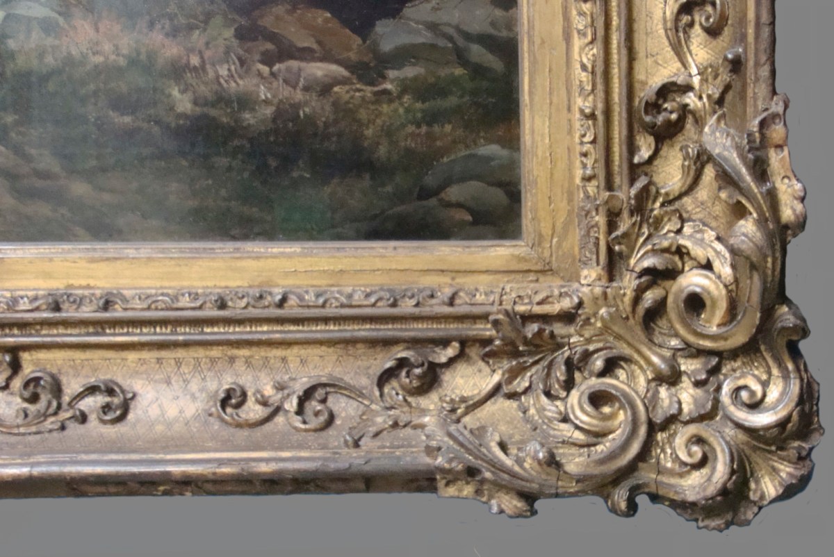 Unknown, Frame for Thomas Creswick RA 'Landscape with artist resting beside a road'