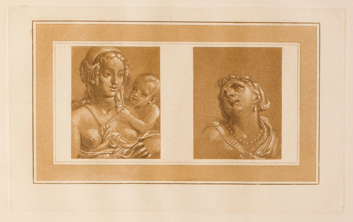 Conrad Martin Metz, Venus and Cupid; Head of a woman with an agonised expression