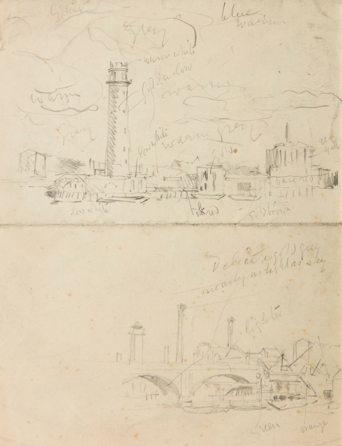 Sir George Clausen RA, Compositional study for 'The Shot Tower'