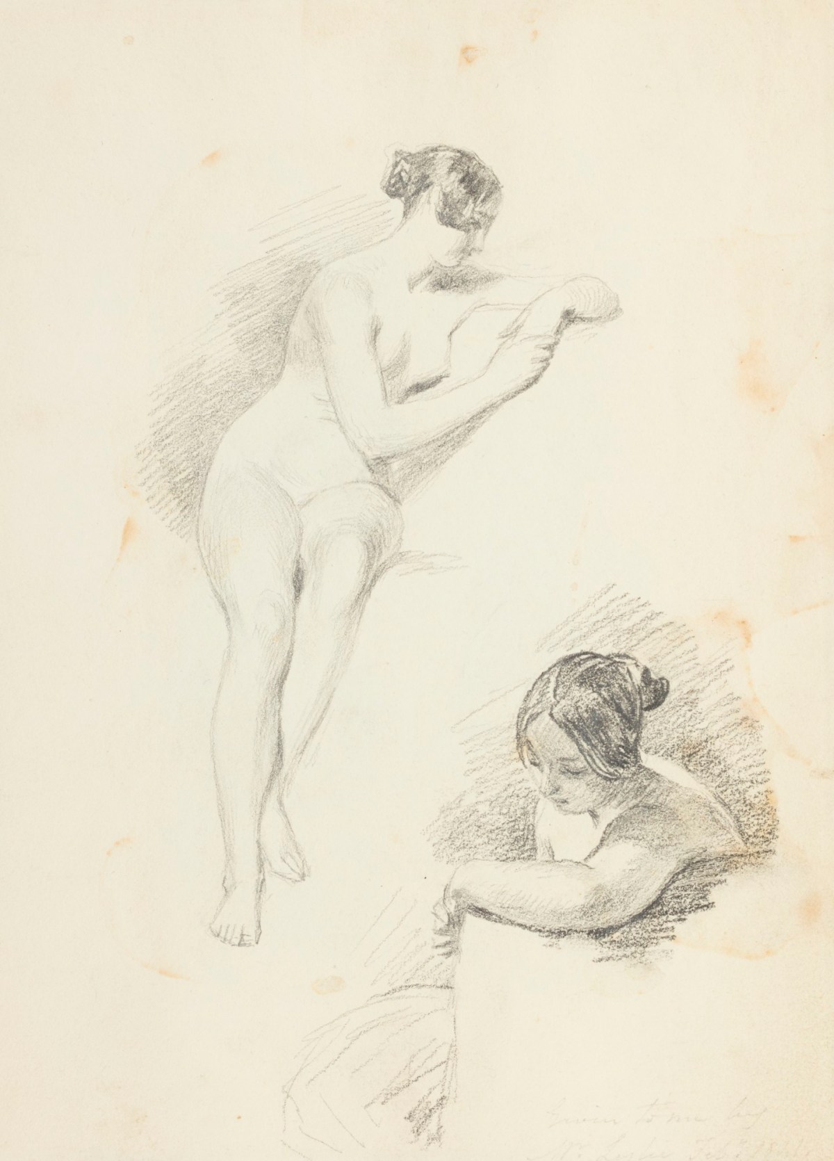 Charles Robert Leslie RA, Two studies of a female nude