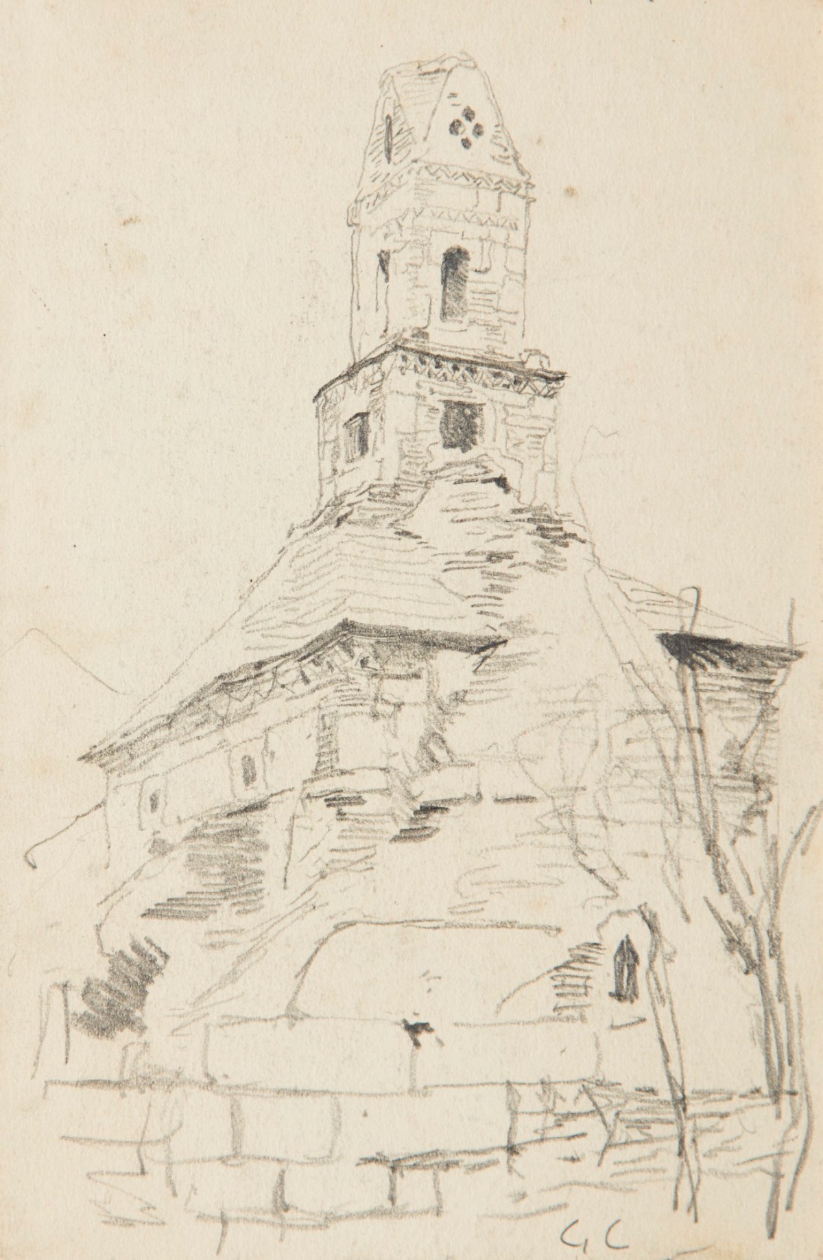 , Study of a chimney or bell tower