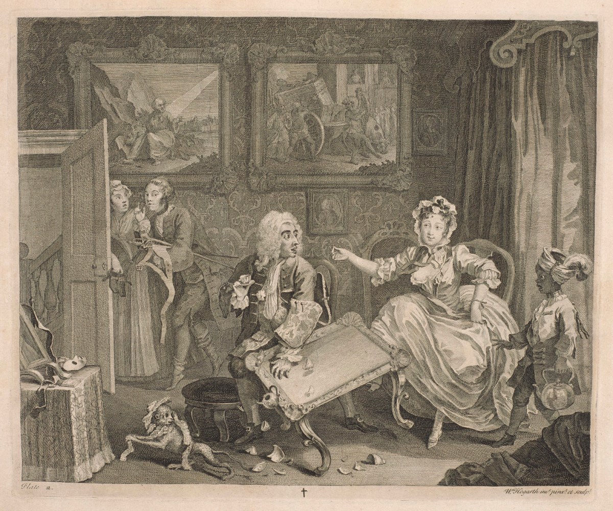William Hogarth, A Harlot's Progress, plate 2