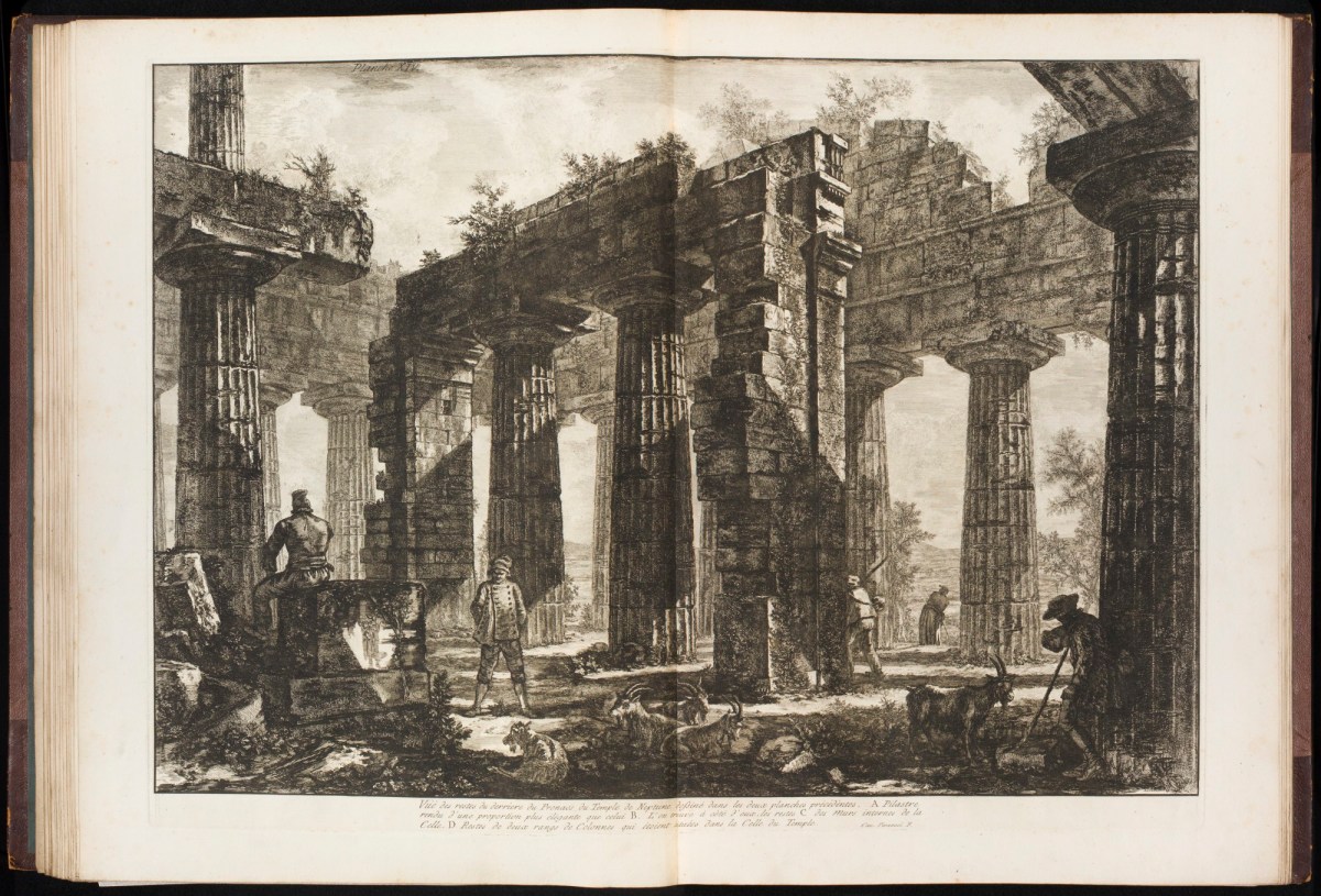 Giovanni Battista Piranesi, ''Vüe des restes du derriere du Pronaos du Temple de Neptune'