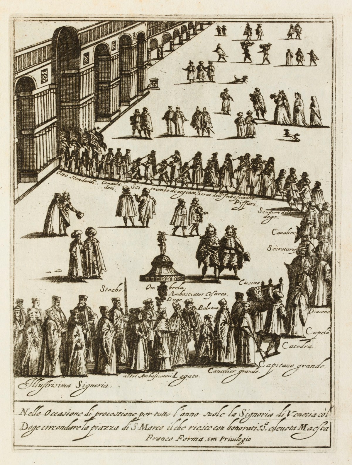 Unsigned, The procession of the Doge and Signoria through the piazza San Marco into the church.