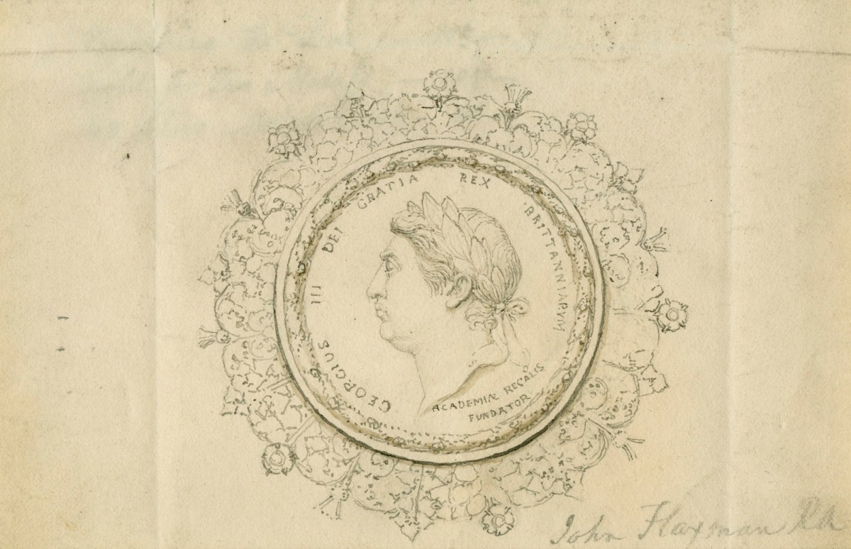 John Flaxman RA, Design for the obverse of a commemorative medal for the Royal Academy of Arts