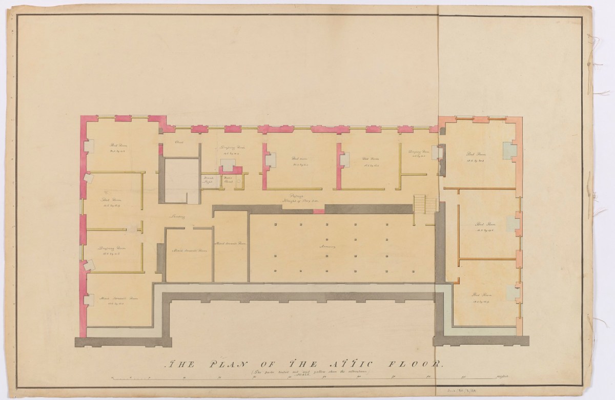 Samuel Ware, Alternative designs for alterations and additions to Burlington House, Piccadilly, Westminster, London: attic floor plan