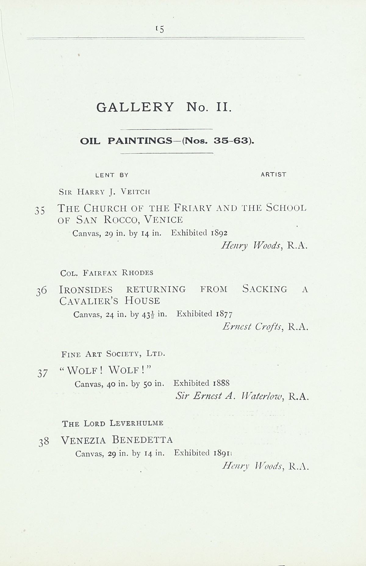 Page 17 of 1922 - Exhibition of Works by recently deceased Members of the Royal Academy