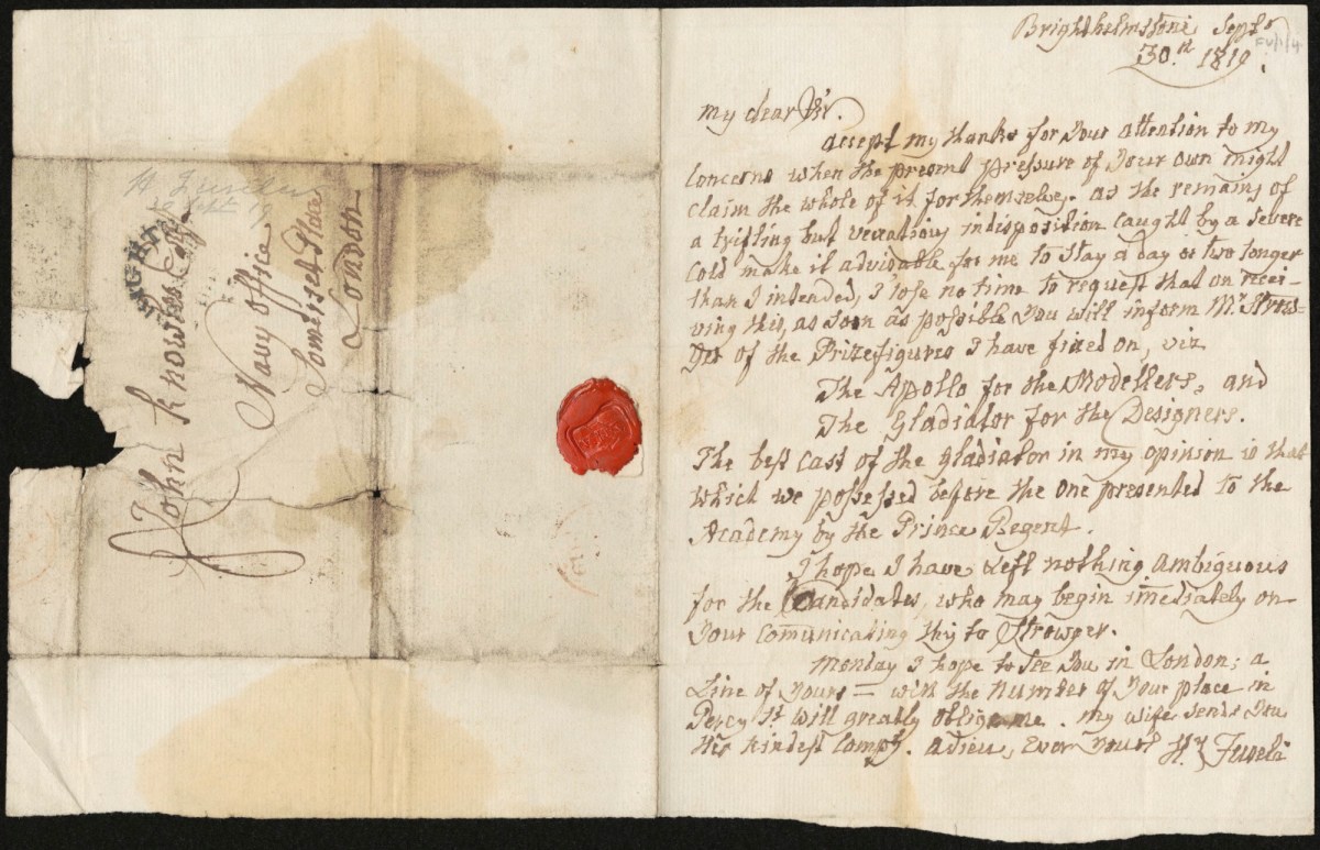 , Hy. Fuseli, Brighthelmstone, to John Knowles