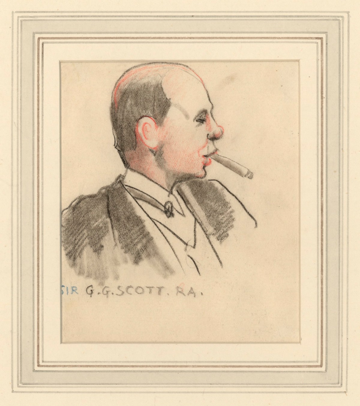 Francis Derwent Wood RA, Caricature of Sir G. G. Scott, R.A.
