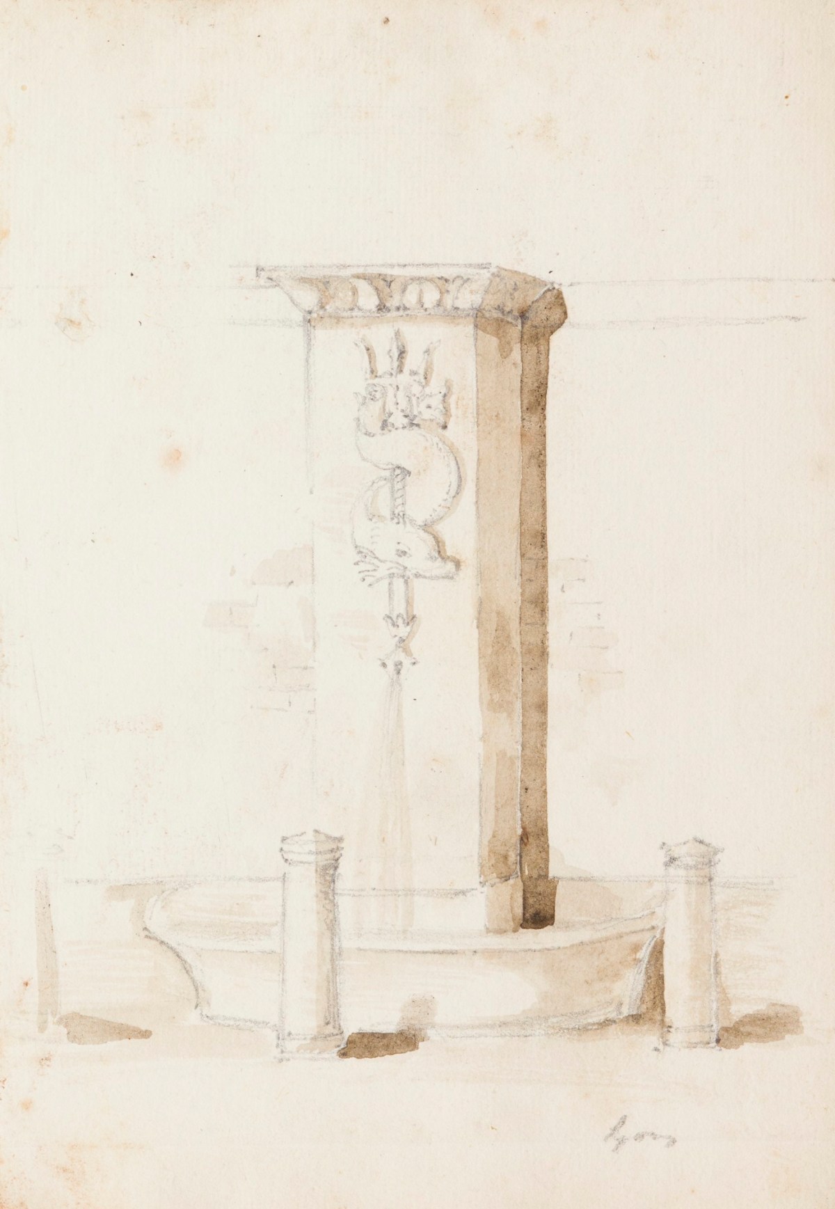 Richard Westmacott the Younger RA, Sketch of a street fountain