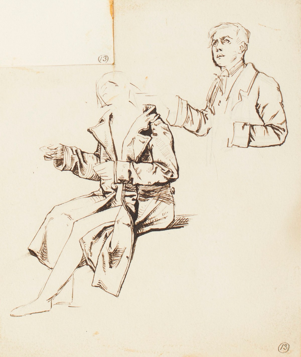 Henry Hugh Armstead RA, Two studies of figures for an illustration to Tennyson's Dora