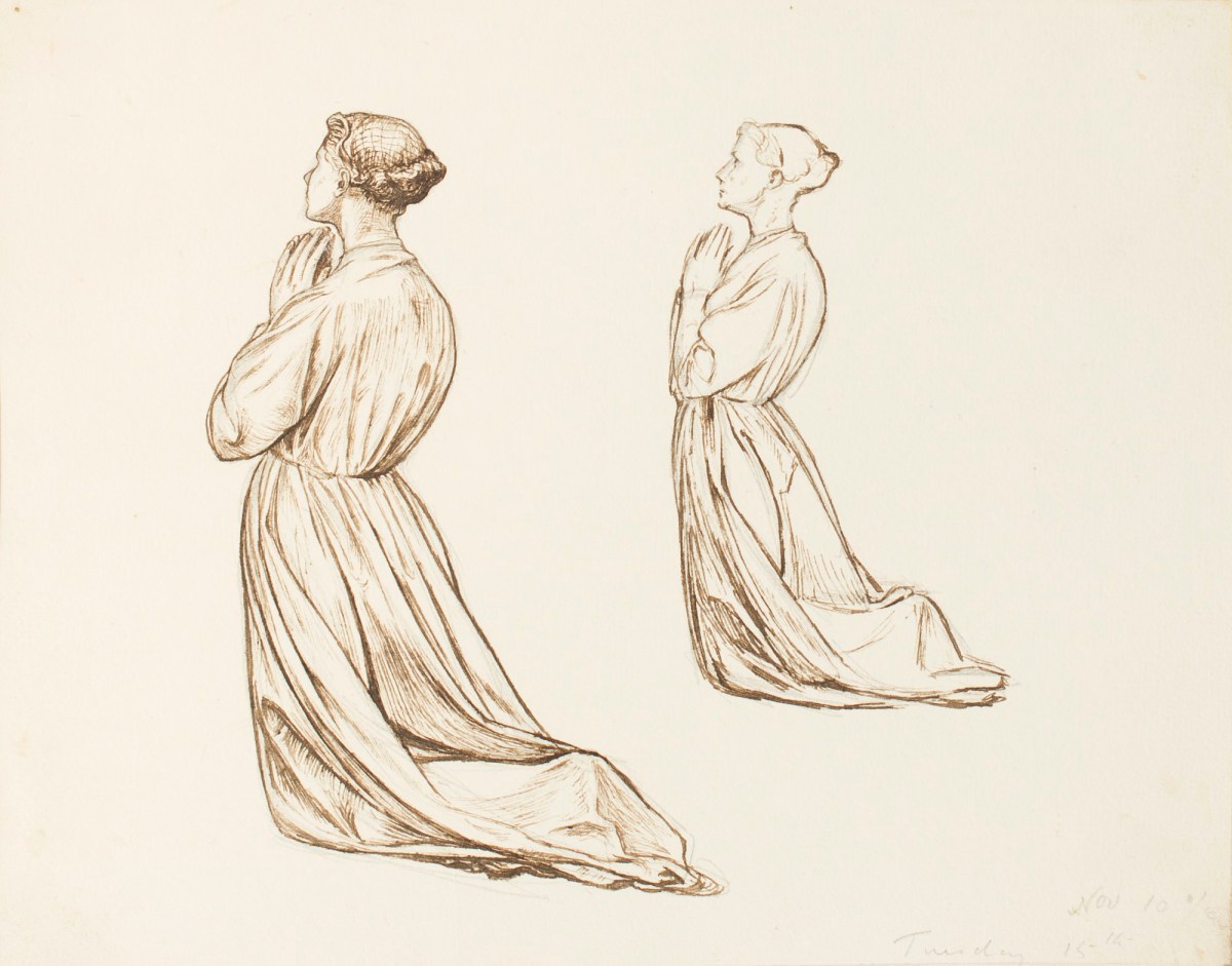 Henry Hugh Armstead RA, Two studies of a kneeling woman