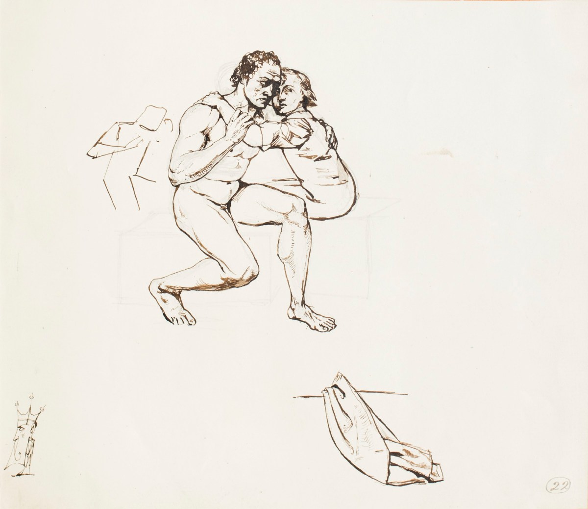 Henry Hugh Armstead RA, A seated man with his arm around a child
