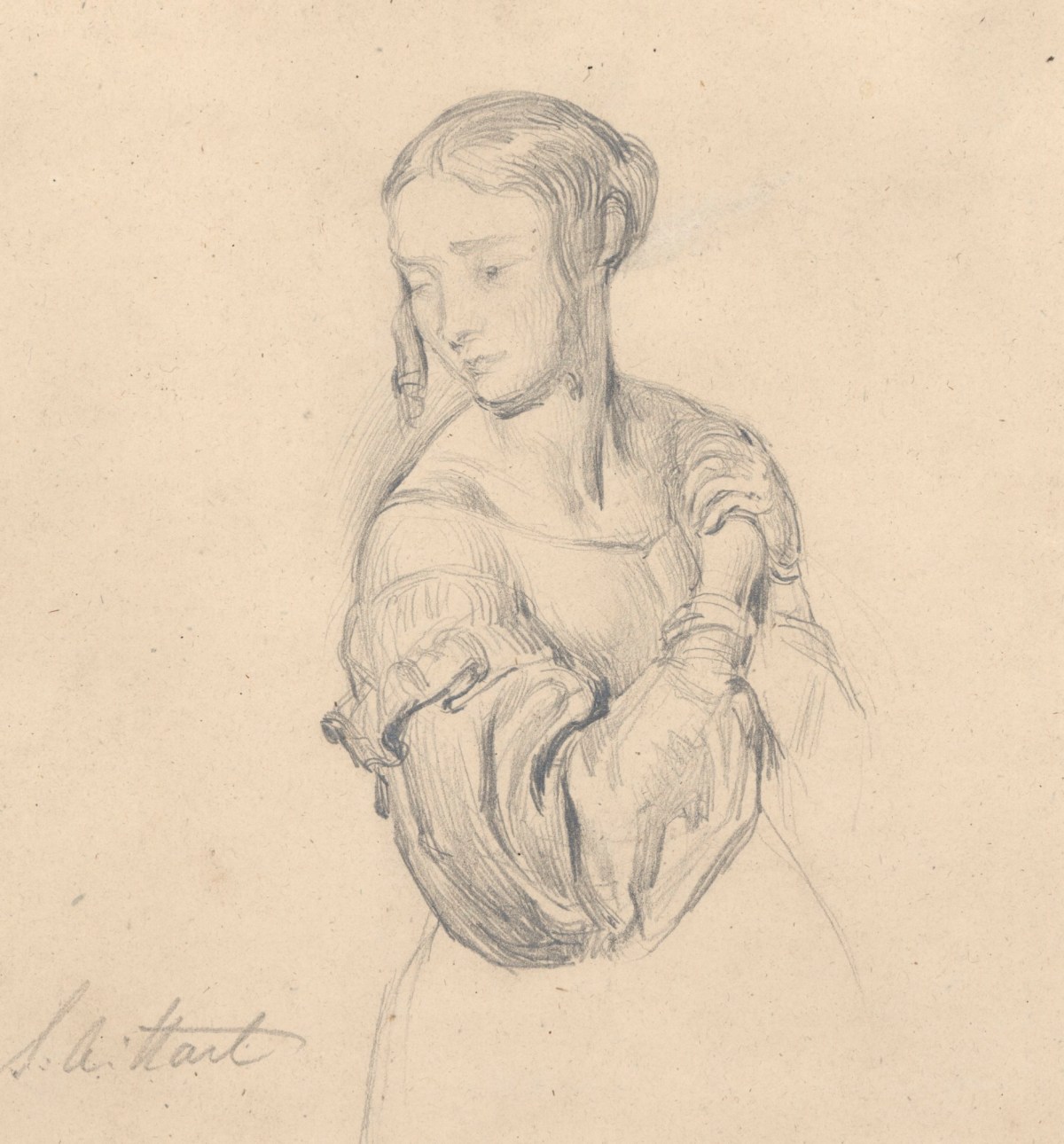 Solomon Alexander Hart RA, Head and shoulders of a young woman