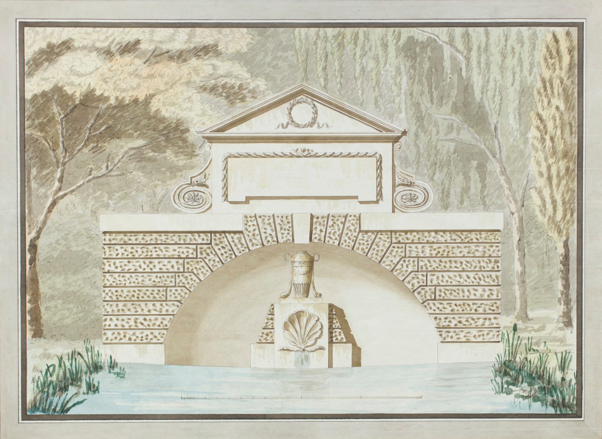 John Yenn RA, Design for Rosamund's Well, Blenheim Palace, Oxfordshire: elevation