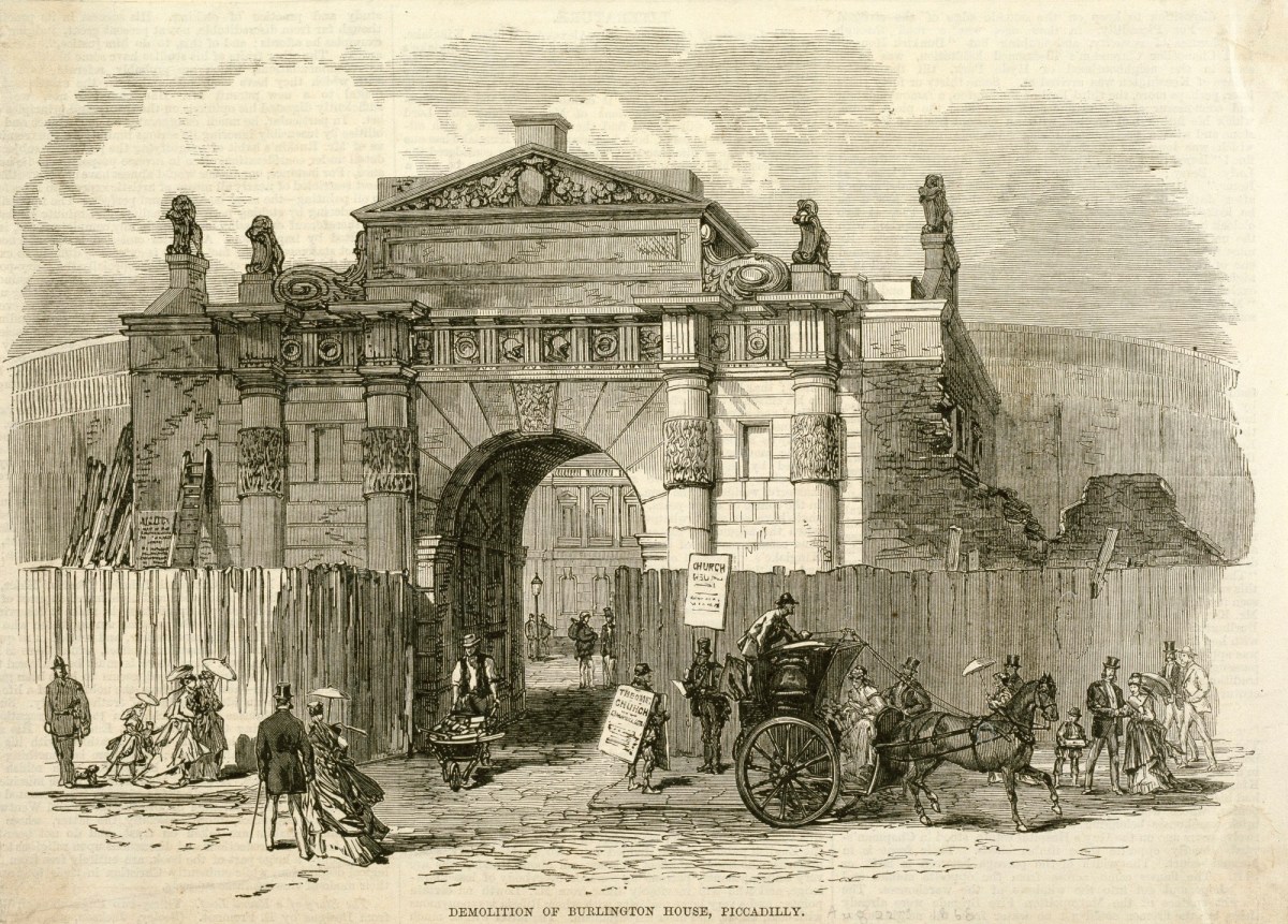 Unidentified wood-engraver, Demolition of Burlington House, Piccadilly