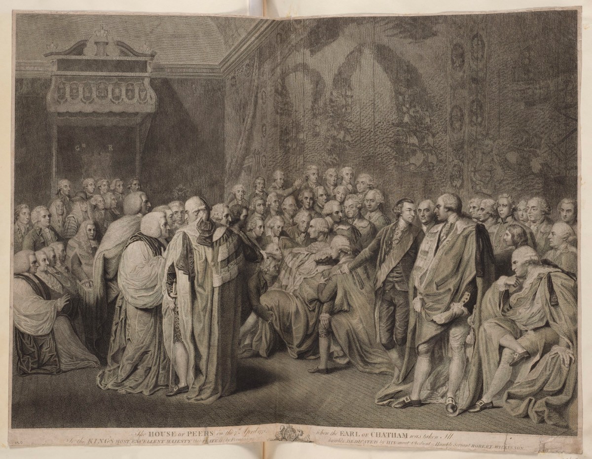 John Keyse Sherwin, The Earl of Chatham taken Ill at the House of Lords, April 7th 1778