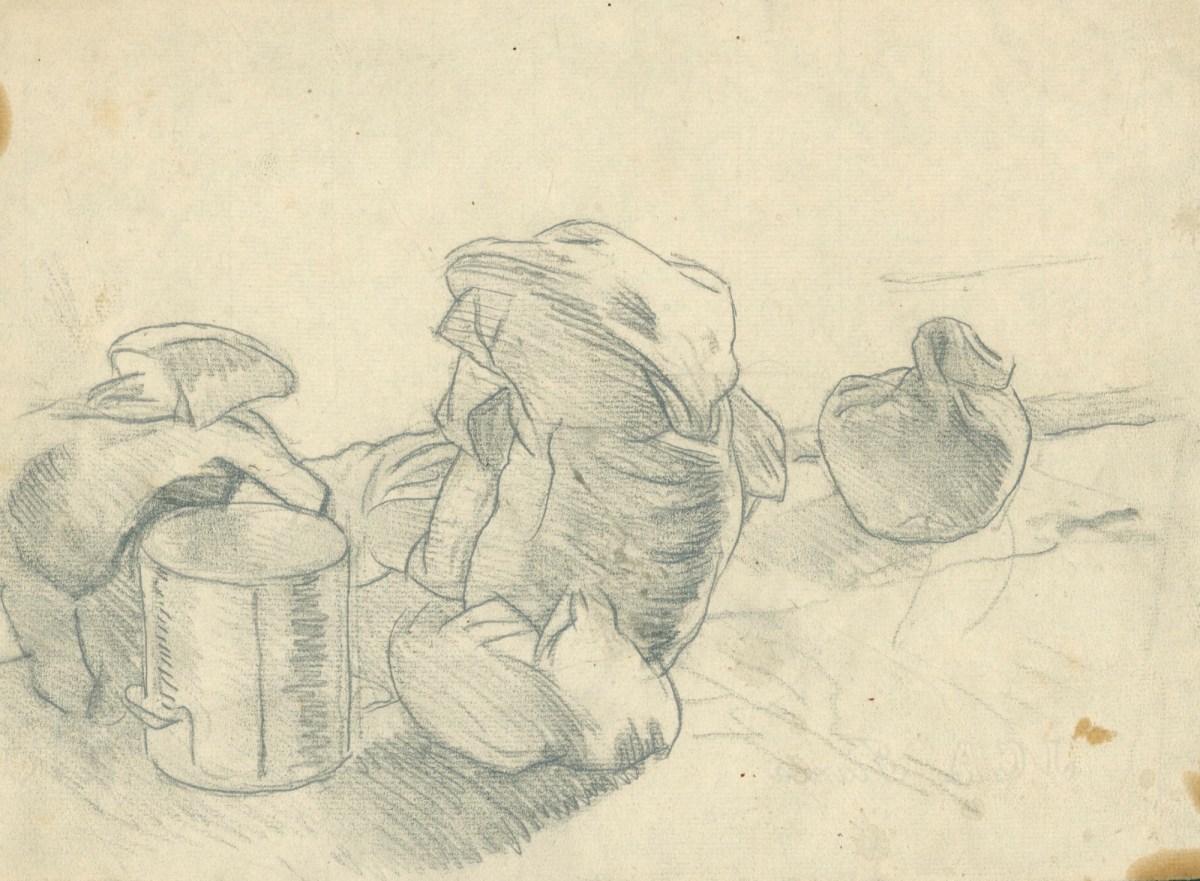 Sir George Clausen RA, A study of sacks and a container relating to a barn interior