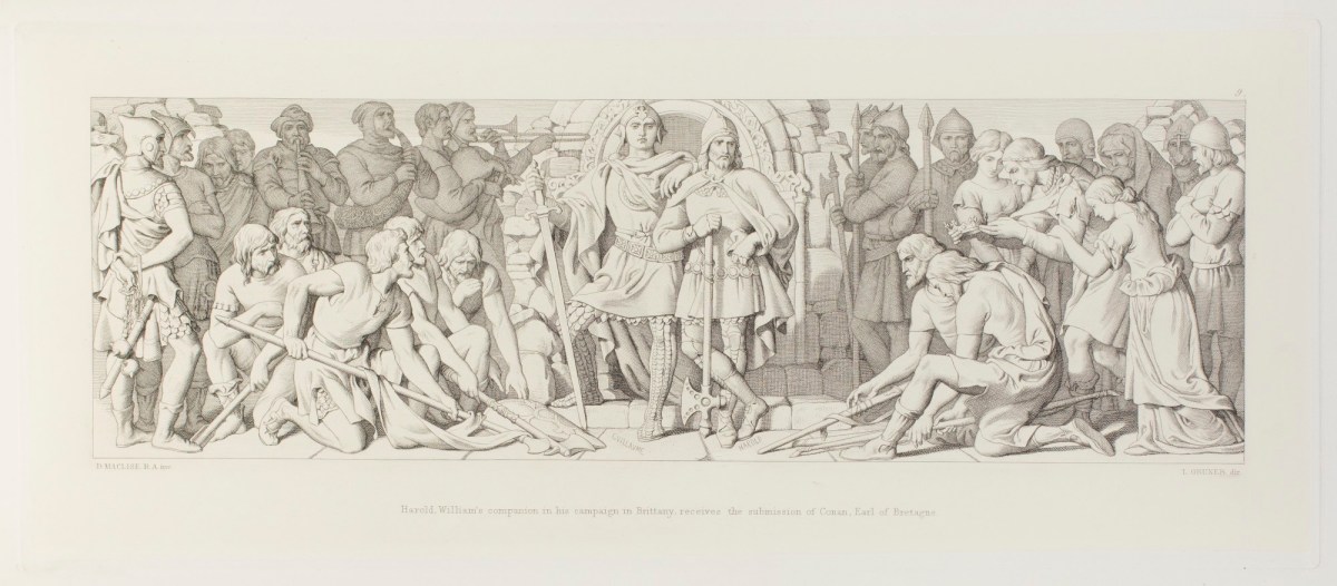Daniel Maclise RA, Harold, William's companion in his campaign in Brittany, receives the submission of Conan, Earl of Bretagne