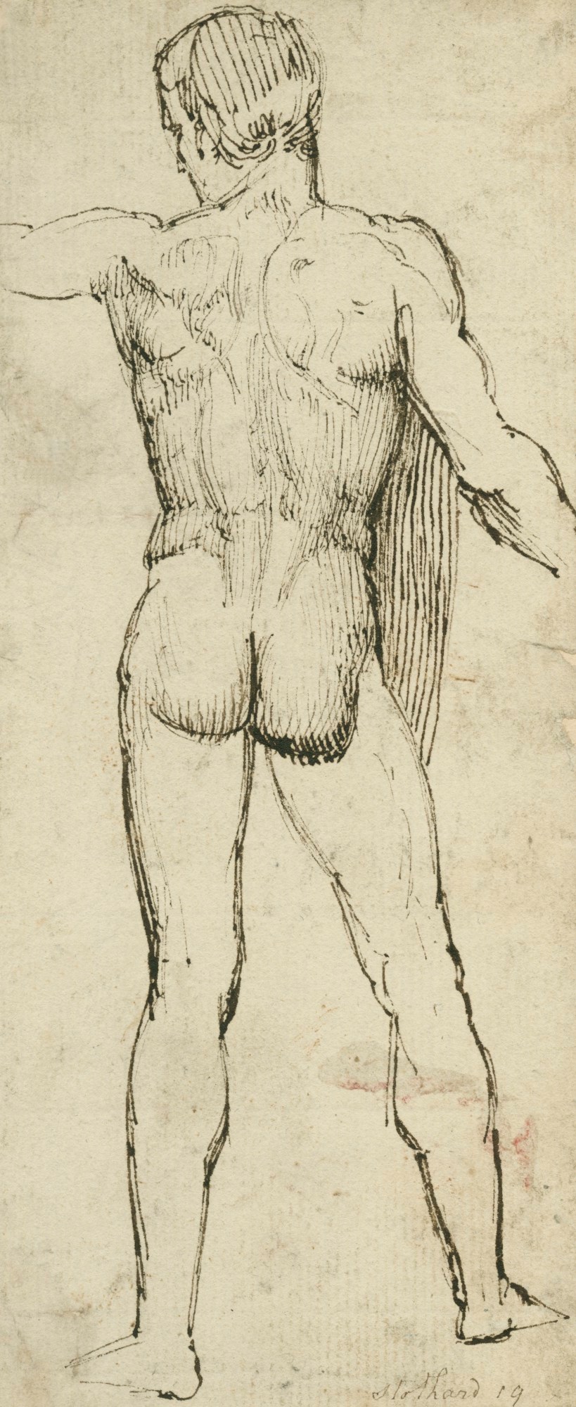Thomas Stothard RA, Standing male nude viewed from the back