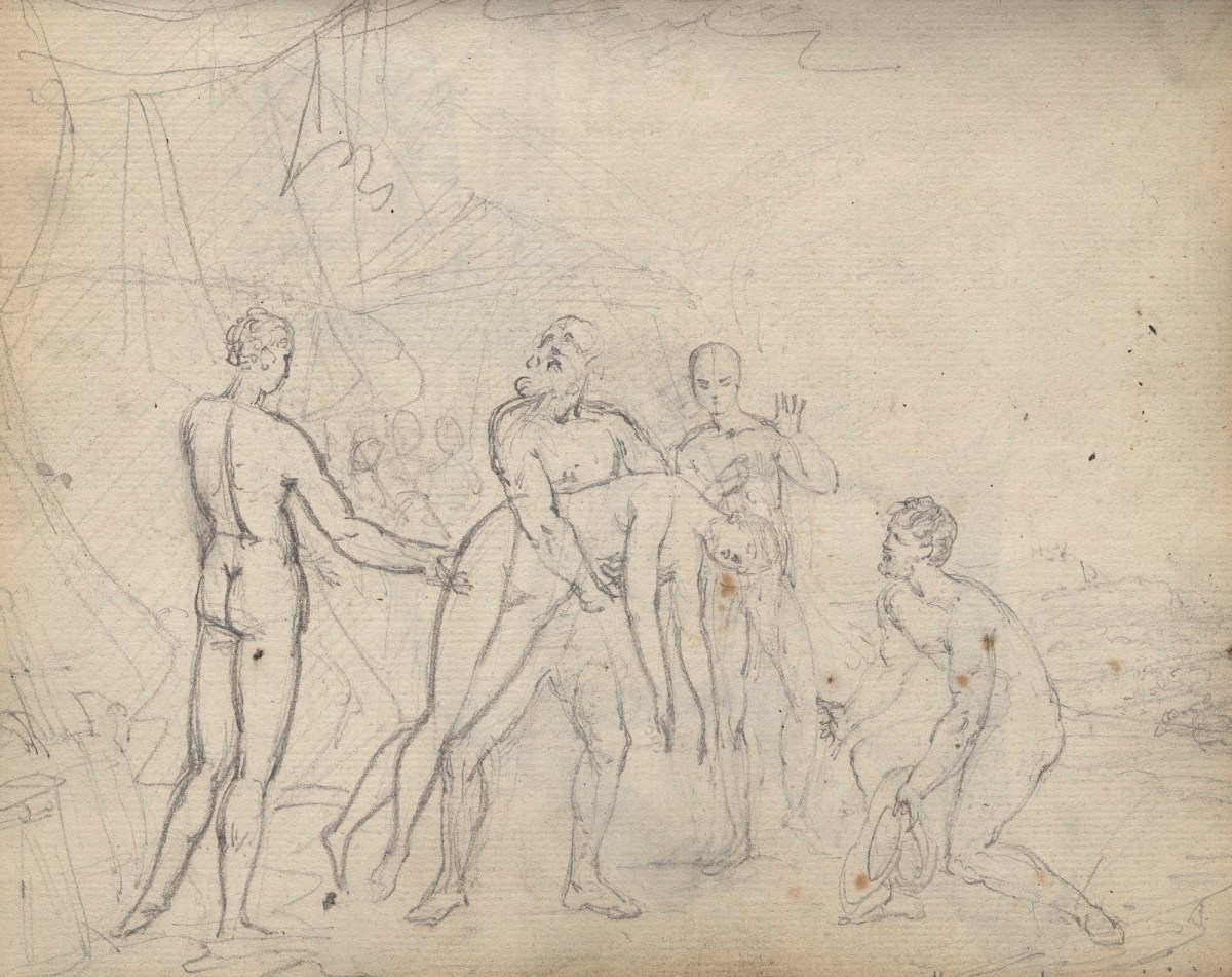 Unknown artist, Leaf from a sketchbook