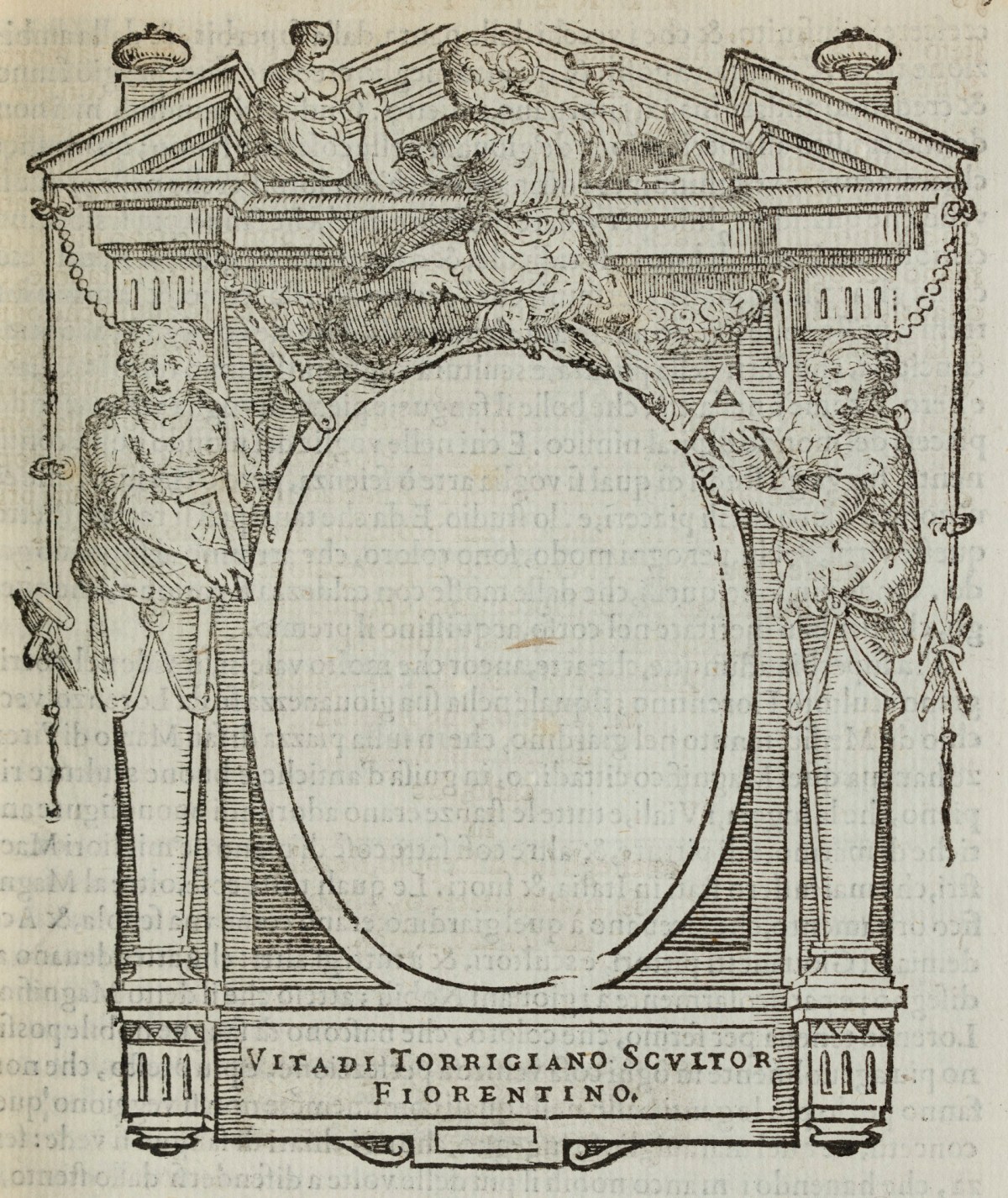 Giorgio Vasari, Decorative frame for portrait of Pietro Torrigiano