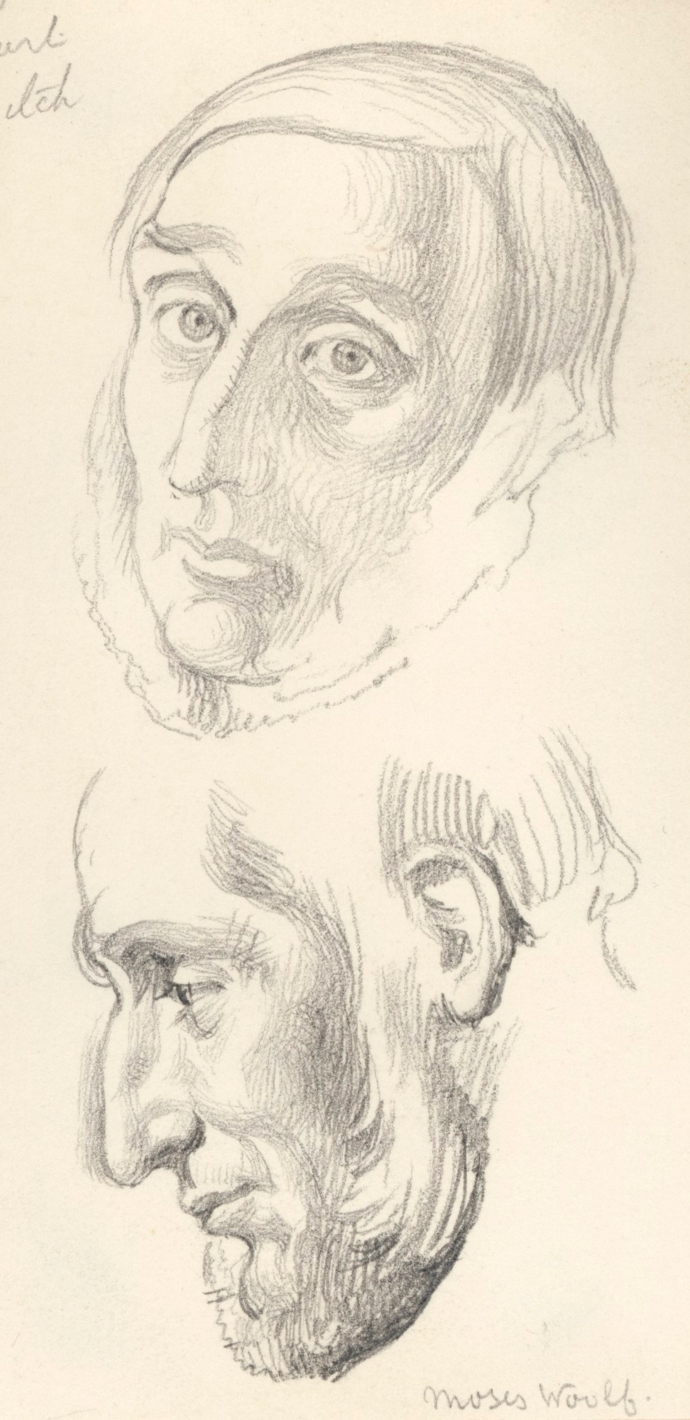 Solomon Alexander Hart RA, Two portrait sketches of Moses Woolf