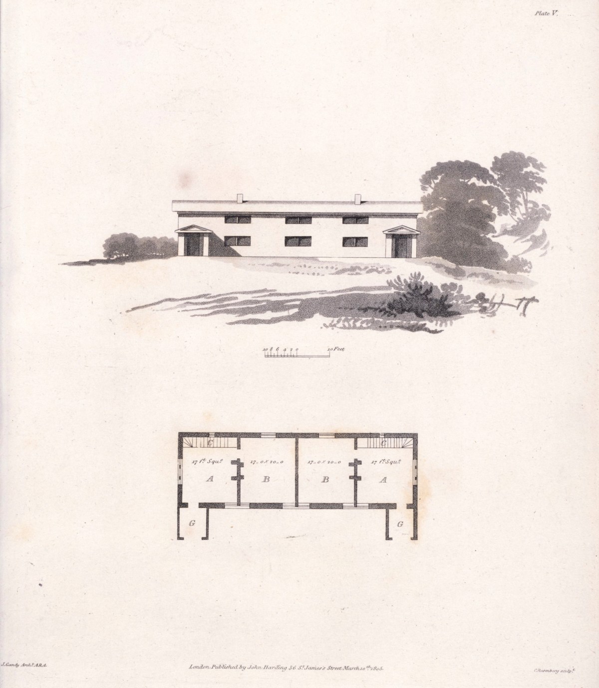 Joseph Michael Gandy ARA, 'A Double Cottage for Labourers'