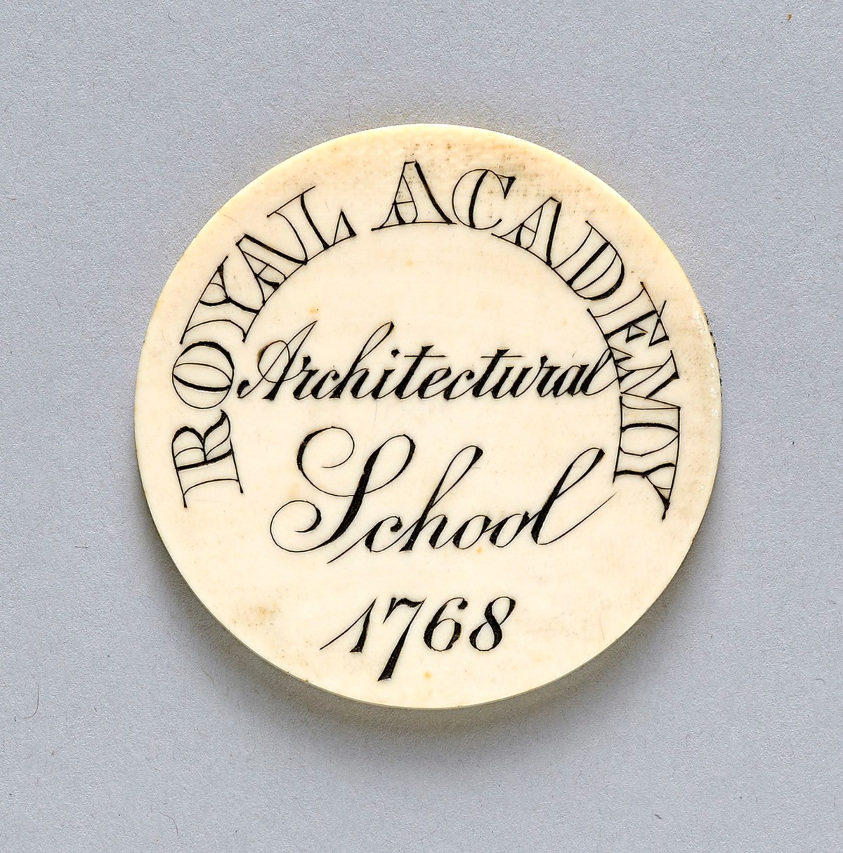 Unknown maker, Ivory ticket, Architecture School.