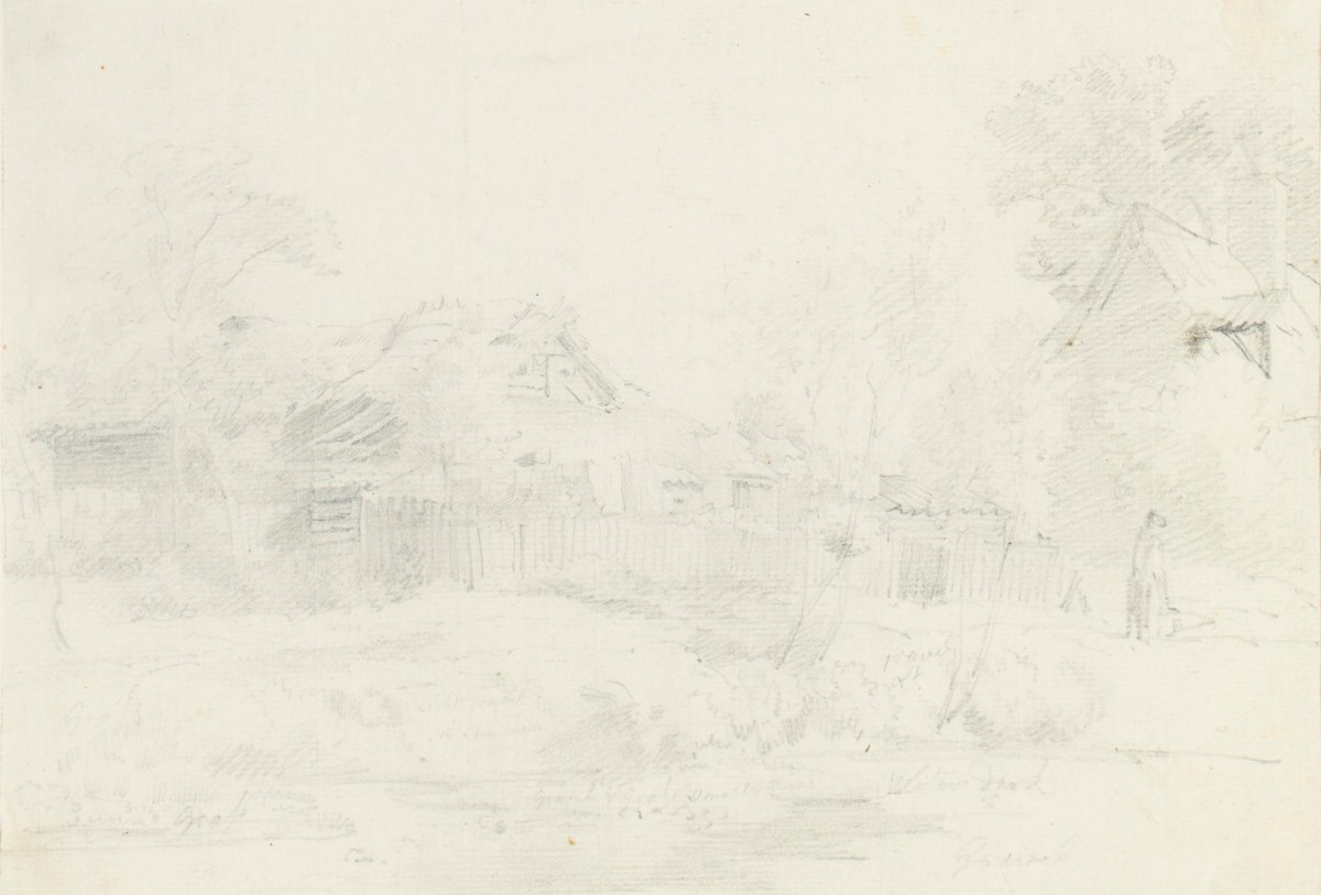 Philip Reinagle RA, A study of houses with foliage