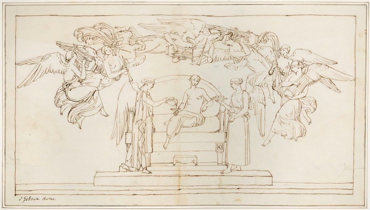 John Gibson RA, Mythological scene with winged female figures