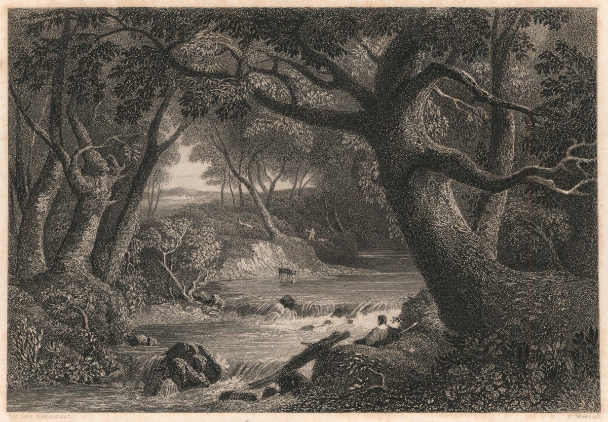 F. Mansell, Landscape, with Jacques and the Wounded Stag