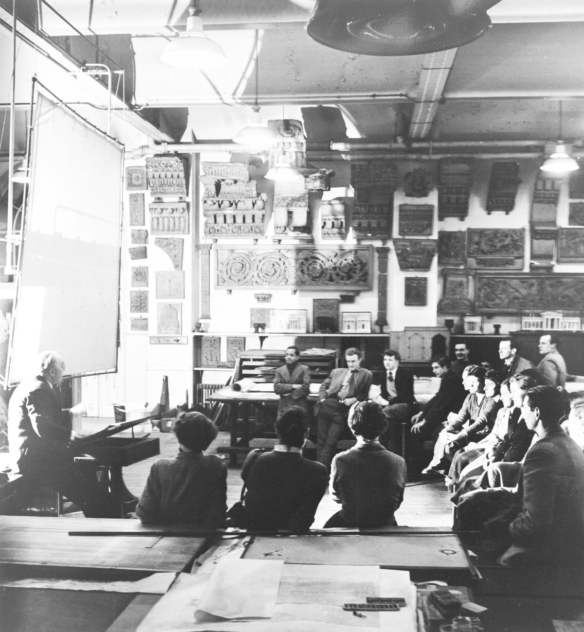 Russell Westwood, Sir Albert Richardson PRA lecturing art and architecture students in the Royal Academy Schools