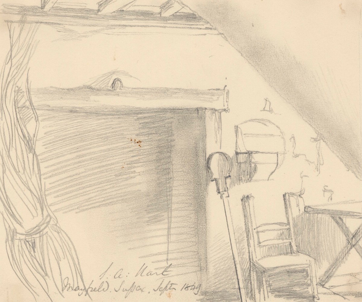 Solomon Alexander Hart RA, A fireplace in an interior at Mayfield, Sussex