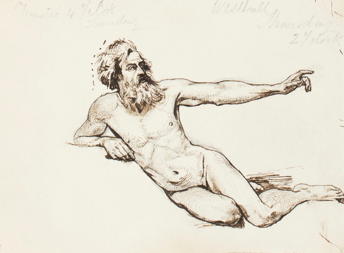Henry Hugh Armstead RA, Reclining male nude